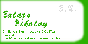 balazs mikolay business card